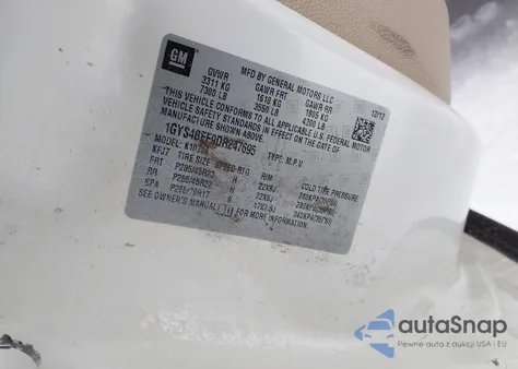 2013 Cadillac Escalade Esv Premium z USA, uszkodzony, nr VIN 1GYS4JEF3DR311644